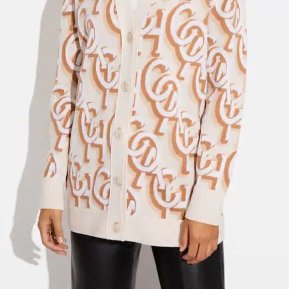 NWT Coach Monogram Print Cardigan NEW with tag SIZE US XL - Picture 4 of 7